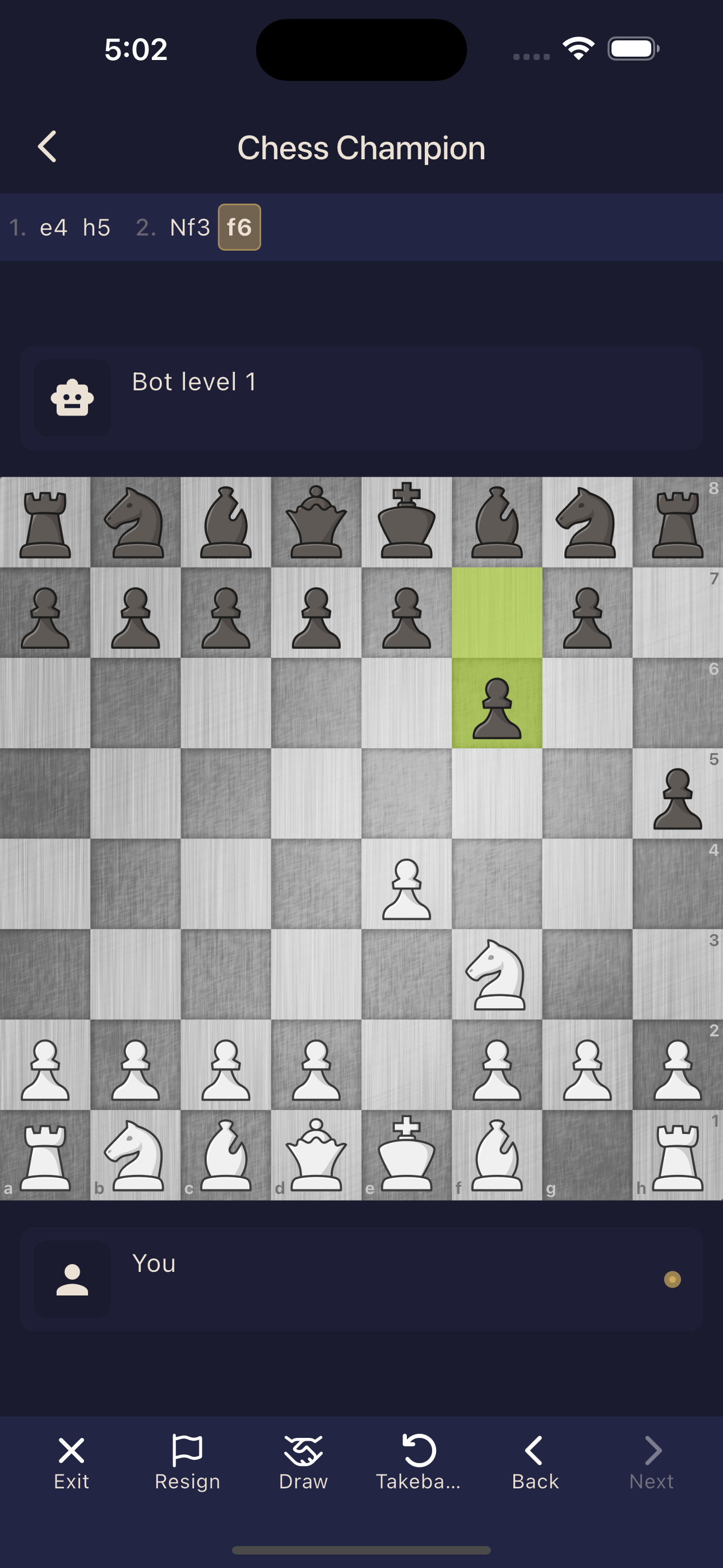 Playing against Stockfish AI bot with the chess board